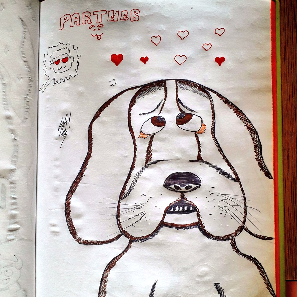 AlexisGmezAcost's tweet photo. Día 24.- "Un canino siempre será ese compañero que nunca te va a defraudar..." ❤🐶
#Inktober2020 #Inktober #ink #Doodletober #Doodles #sketchbook #Sketching #illustration #art #fanart #bassethound #partner #compañero #perro #messito #dog #doglover #artistsontwitter #srgomac https://t.co/fgc4X1ffVe