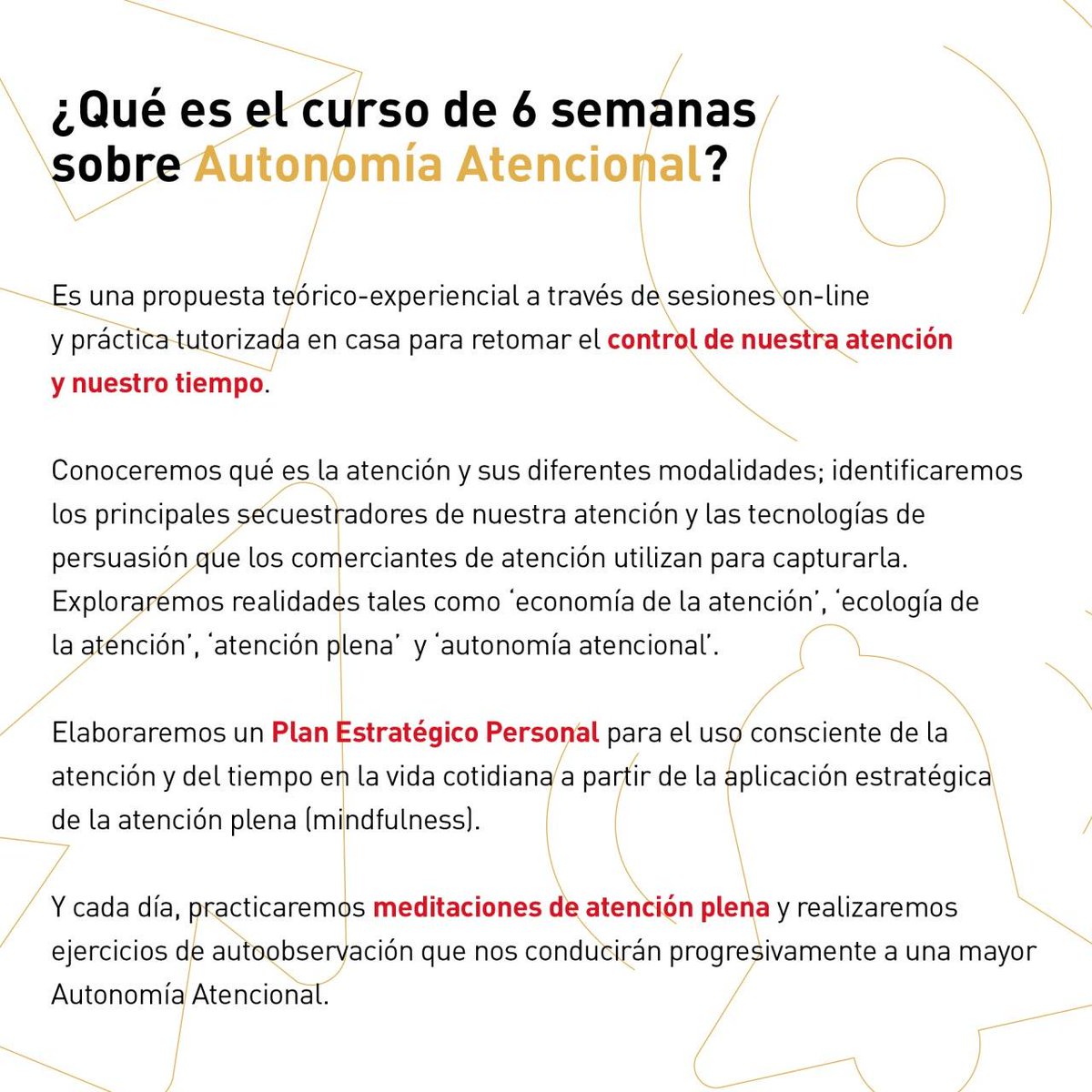 sotozen_es's tweet photo. Encuentra en el curso Autonomía Atencional las herramientas necesarias para aplicar la atención plena de manera práctica y a partir de un uso consciente del tiempo en la vida cotidiana. Información: https://t.co/iCvI6Dhrte
#autonomiaatencional #MBTB #CBSZ #EAP #dokushovillalba https://t.co/TcwgIrfeaK