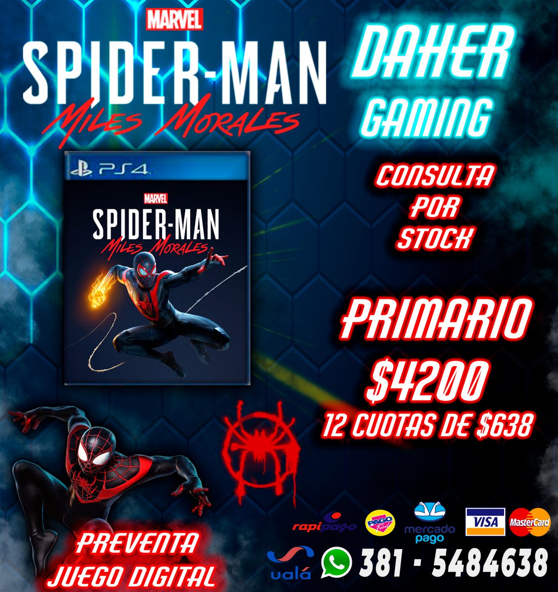 DaherGaming's tweet photo. #argentina #juegos #ventaonline #venta #tucuman #videojuegos #ps4
#xbox #xboxone #ps3games #juegosdigitalesps4 #juegosdigitalesps3 #juegosdigitalesargentina #gaming #world #shoponline #shopping #PREVENTA #SpiderManMilesMorales  #SpiderMan https://t.co/CCA0obZmA9