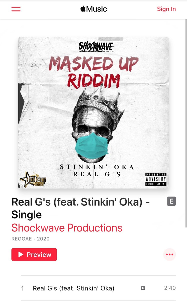 mistahshock's tweet photo. Check us out on Apple Music... Also Available on Audiomack and YouTube...Real G's ๐คซ #MaskedUpRiddim #ShockwaveProductions https://t.co/y3U4Uq5P9k