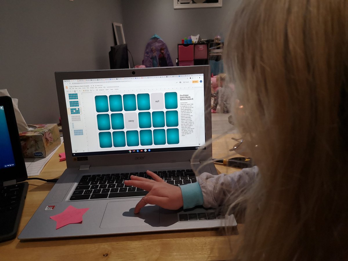 cherylEcrouse's tweet photo. Always great to have an in-house product tester when designing new virtual games for virtual school! https://t.co/pqrgxMWaHq