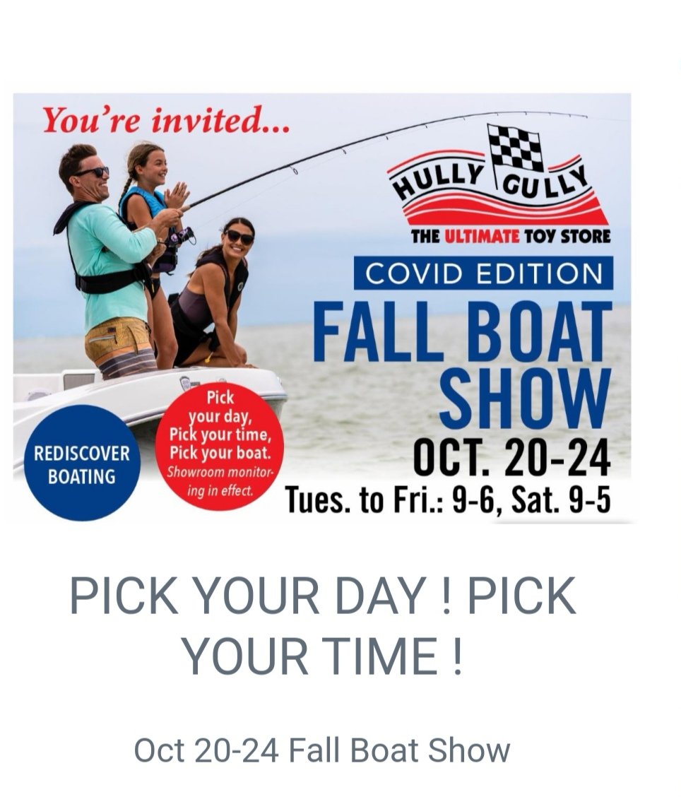 We are excited to be part of the <a href="/hullygullystore/">Hully Gully</a> Fall Boat Show. #boats #covidshopping #boatinsurance