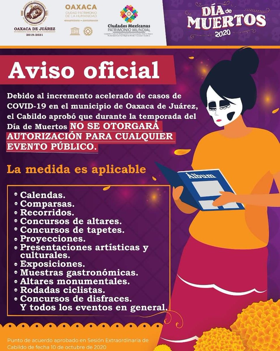 Chacon_CF's tweet photo. Una de las tradiciones más arraigadas en nuestro querido #Oaxaca con sus actuales limitantes.
Cuidemos y hagamos lo necesario para que esto pase pronto y el próximo año disfrutemos al máximo nuestras fiestas, costumbres y tradiciones. https://t.co/sbLhAb9On1