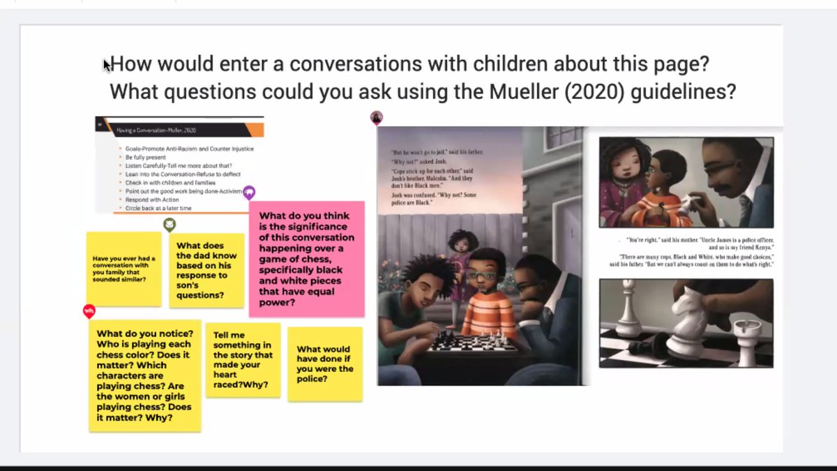 ProfesoraEspana's tweet image. Drs. Eliza Braden and Sanjuana Rodriguez set us up to think about how we would talk to children about these pages from children&apos;s books. #LanguageSeries2020 26/