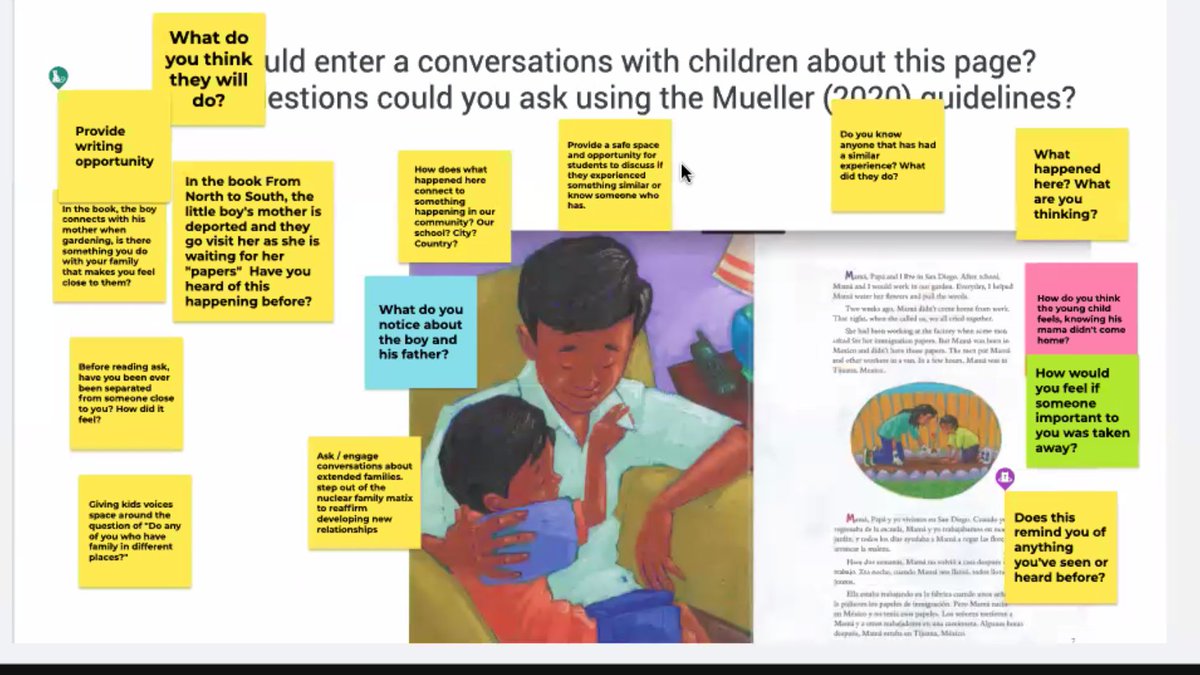 ProfesoraEspana's tweet image. Drs. Eliza Braden and Sanjuana Rodriguez set us up to think about how we would talk to children about these pages from children&apos;s books. #LanguageSeries2020 26/