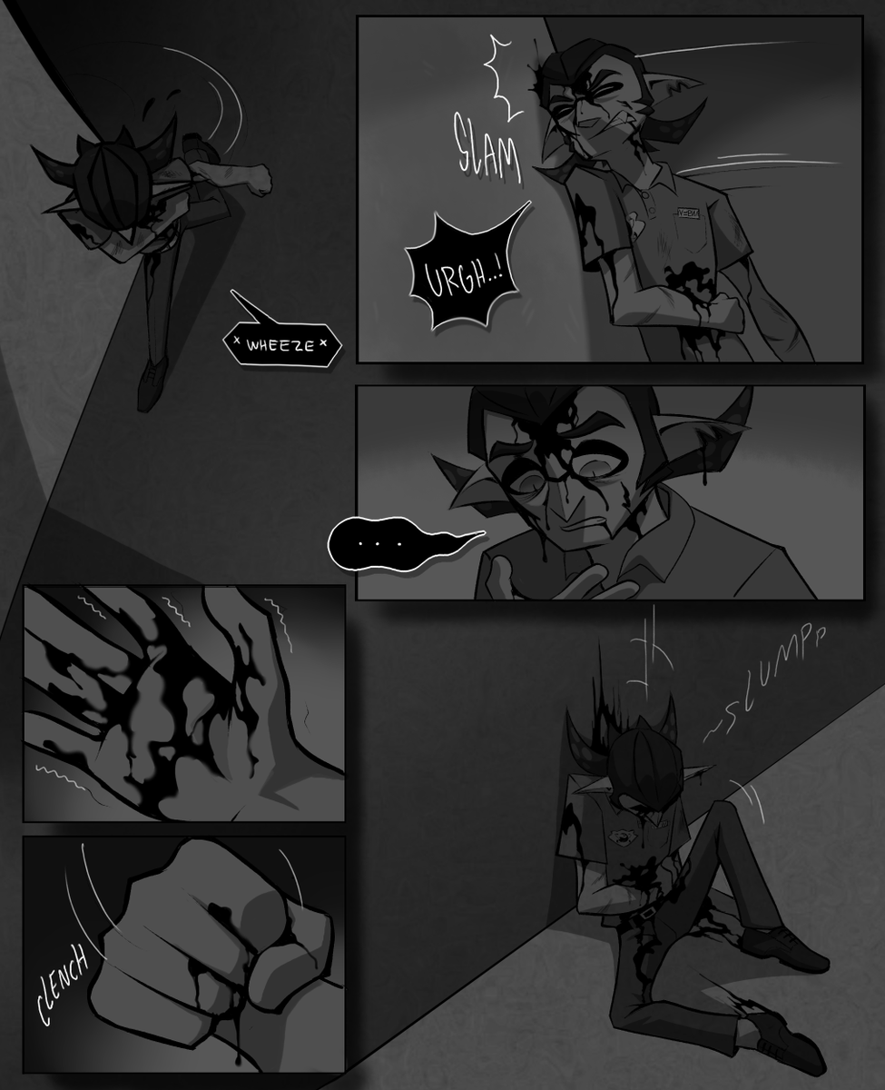 here's a collab splatoon comic i did between me and ki @rassicas !
 
here we follow our main focus, verna, as he escapes the clutches of a vicious salmonid gang and ends up meeting a suspicious isopod surgeon and a short-tempered inkling named lukas. (1/2) 
