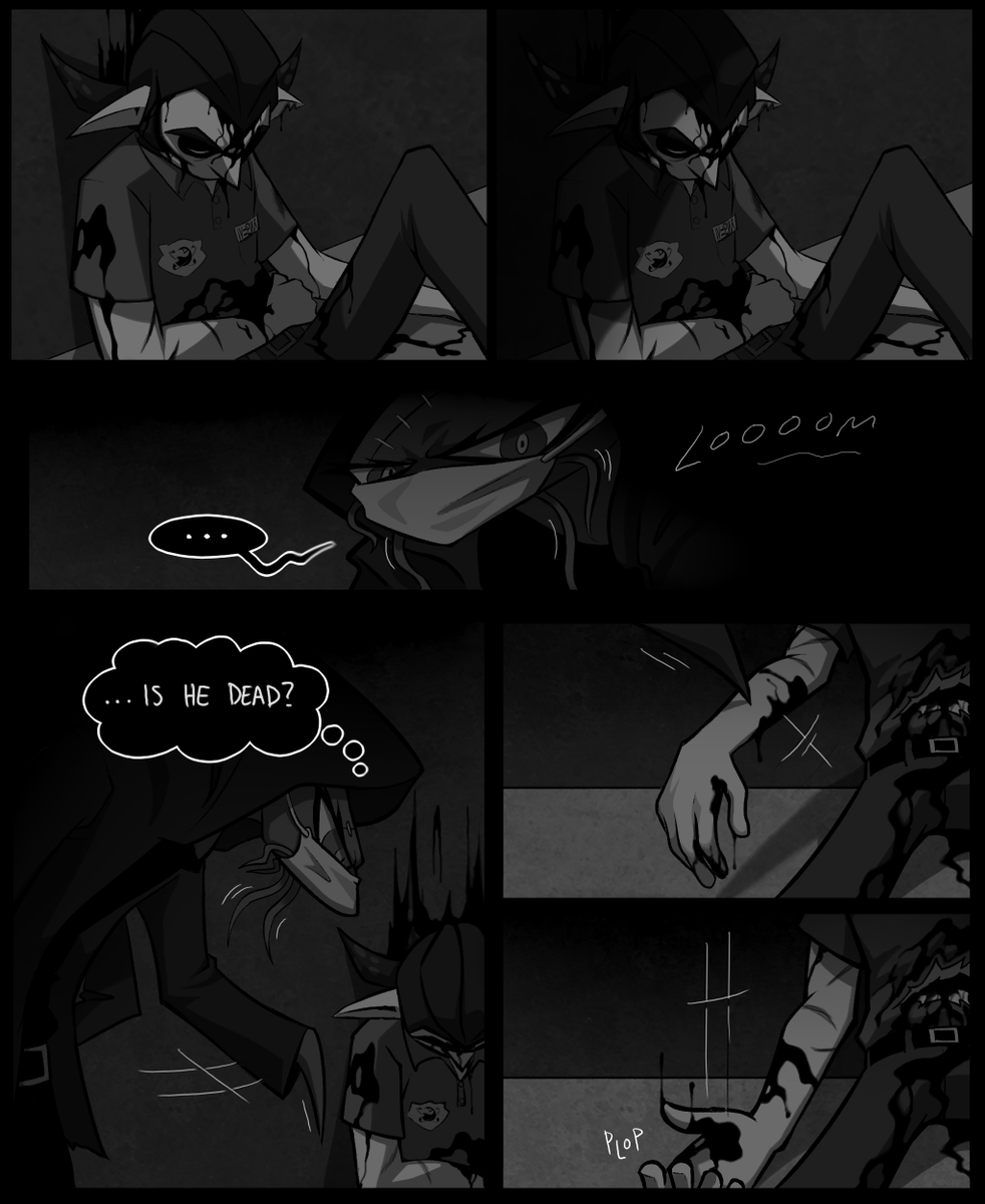 here's a collab splatoon comic i did between me and ki @rassicas !
 
here we follow our main focus, verna, as he escapes the clutches of a vicious salmonid gang and ends up meeting a suspicious isopod surgeon and a short-tempered inkling named lukas. (1/2) 