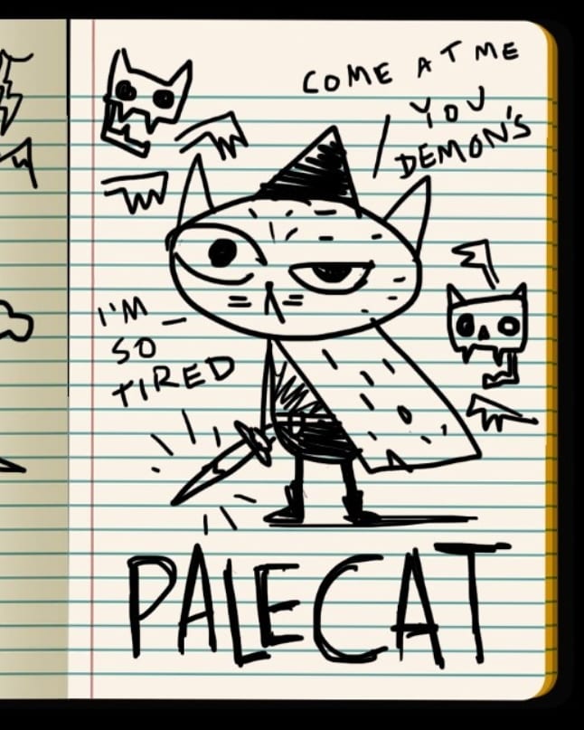  #Maetober2020 day 24: Palecat"Come at me you demons!"  #nitw  #nightinthewoods  #drawtober  #drawtober2020  #artober  #Artober2020  #inktober2020  #inktober