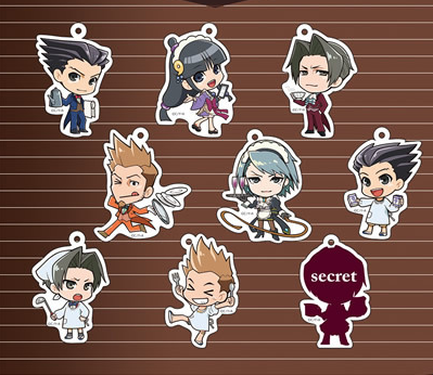 anime based merch themed around cafe and stuff hh (its obvious the "secret" one is just Edgeworth in his pink apron hhhhhh)