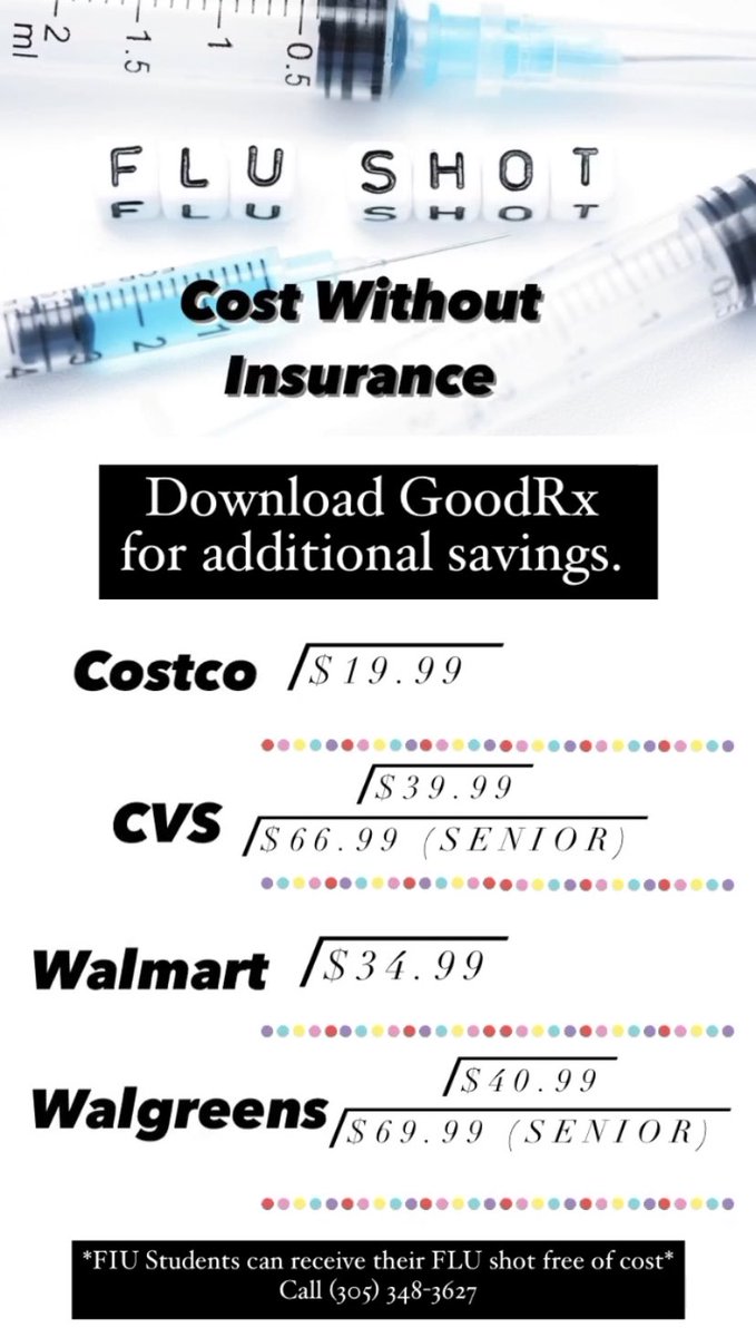 dayrapla's tweet photo. Made this for my staff but thought I’d share for those individuals wanting to get the FLU shot &amp; have no insurance. Hope this helps 💖 https://t.co/jw51e5iJtM