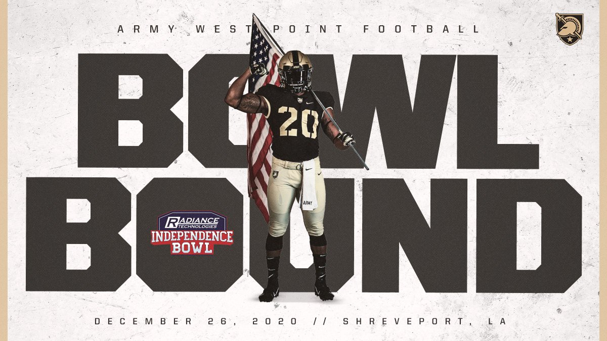 ArmyWP_Football's tweet photo. First team in 2020 to be offered and accept a bowl bid‼️

We're going bowling to the @IndyBowl 🙌🙌🙌

#GoArmy https://t.co/mnuCE8Yg4X