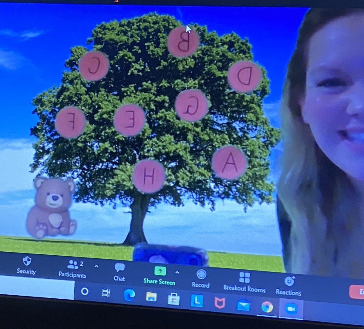 MissCatania28's tweet photo. How COOL is a Green Screen?! I’m having so much fun learning new tricks. After choosing an apple with a letter from the basket, the students had to find it on the tree. When the students chose the right one, the bear ate 🐻🍎 @sfdesales https://t.co/O3aqh5LMsA