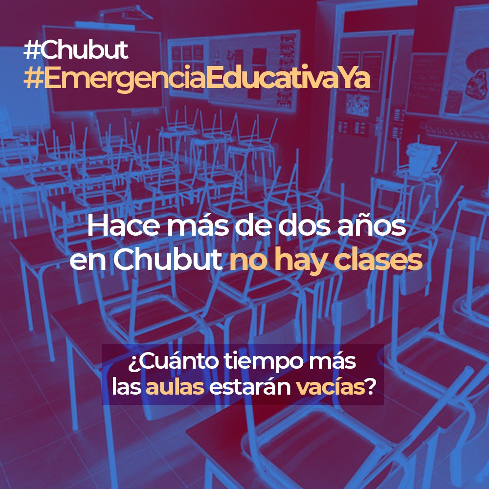 AguileraMAndrea's tweet photo. Las aulas vacías en #Chubut parecen eternas. El daño producido en toda una generación es irreparable. La #Educacion requiere nuestro compromiso y acciones urgentes. En nuestra provincia necesitamos  #EmergenciaEducativaYa. La educación debe ser prioridad. https://t.co/6N3uWNKyWc