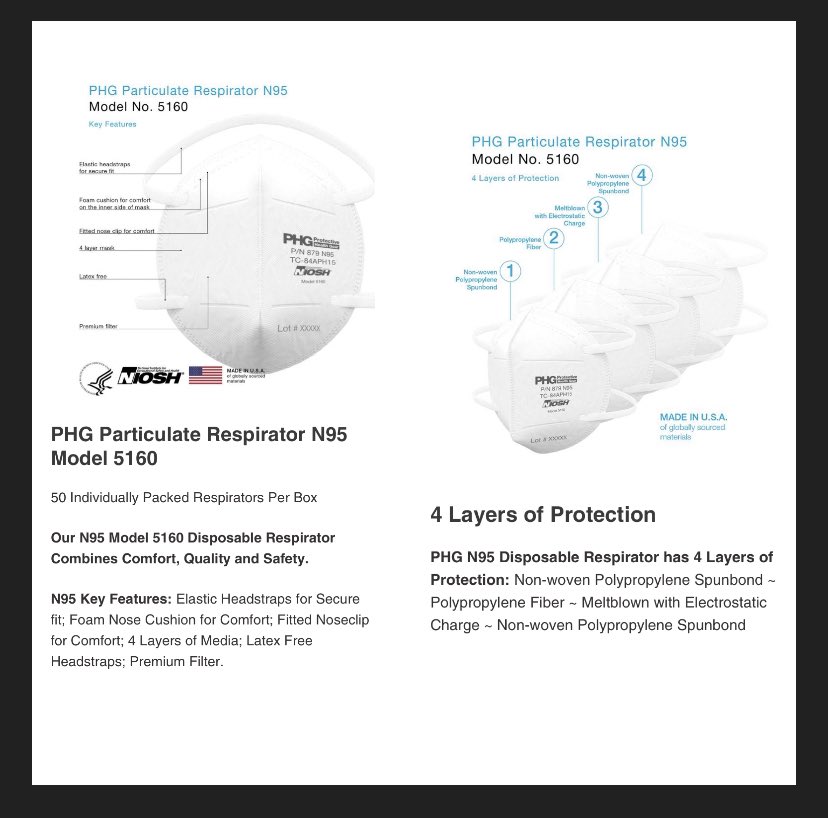 U.S. sets single-day record with over 83,000 new #COVID19

N95 masks remain in shortage across the US.

We have Availability Now!

Particulate Respirator N95 Model 5160 #niosh 

At PHG WE MAKE N95 NIOSH!!! We manufacture 50.000 per day. 

DM for price/quantity #COVID-19