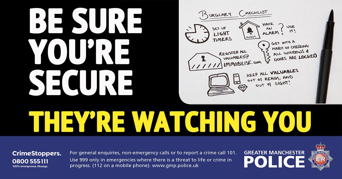 GMPCityCentre's tweet photo. Donβt forget the clocks go back tonight!
An extra hour of darkness gives burglars an extra hour to operate, be prepared, be aware and be safe! #alarmlockslights https://t.co/RALuG7OpsG