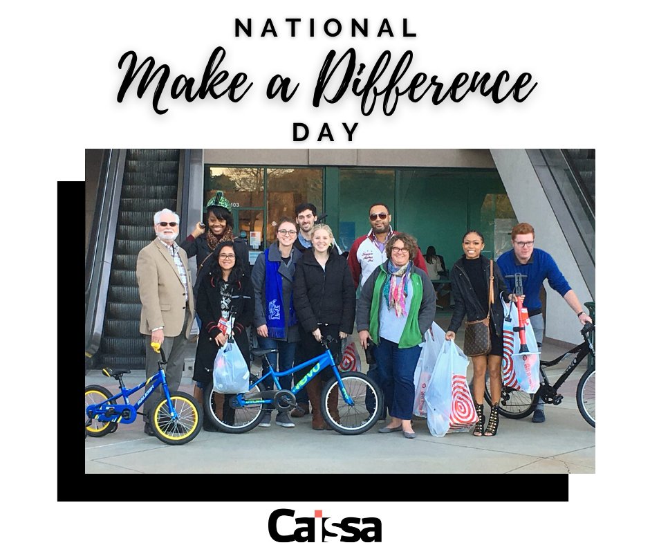 CaissaPS's tweet photo. It's the fourth Saturday in October. It's also National #MakeADifferenceDay! At Caissa, we are proud to support a number of local organizations individually and as a team. Check out @VolunteerMEM for opportunities to #giveback. 
#ilovememphis #choose901 #MakeADifference https://t.co/N7ktyandVw
