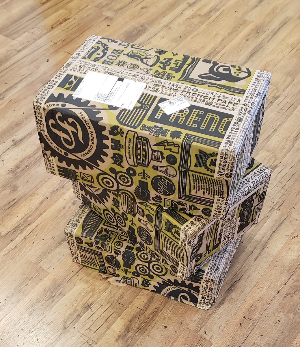 SpiderbiteShop's tweet image. 8,000 fresh pages of Michigan made @frenchpaperco paper for Nightmare Snatcher journals and Worry-Woolie notebooks!

#paper #etsy #bookmaking #bookbinding #delivery #monster #handmade #makersgonnamake #handcrafted #frenchpaperco #frenchpaper #journal #book #americanmade