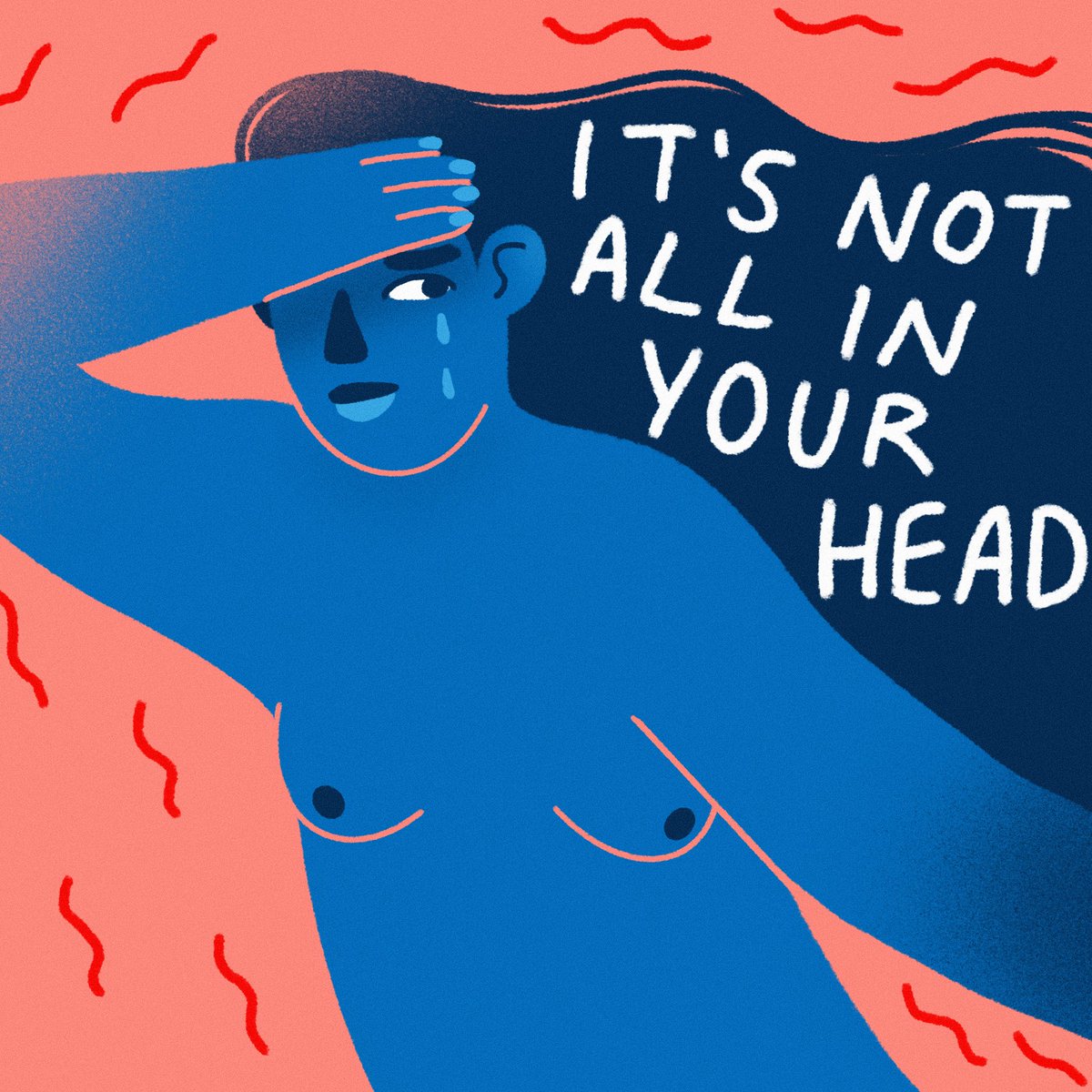 This one is for everyone suffering with invisible symptoms who have been told that it’s ‘all in your head’. #chronicillness  #illustration