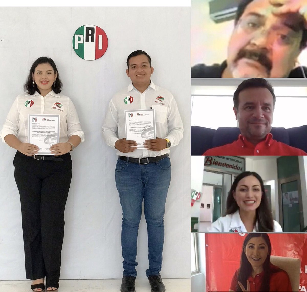 rjxmQroo's tweet photo. 🟢 Cozumel 

Nuestro Presidente Municipal en Cozumel Lic. @PedroJoaquinD ñles tomó protesta a @MonserratTun1 y @manoloescoffie como Presidenta y Secretario General. 

¡Enhorabuena equipo #Cozumel! https://t.co/GnTBL46S3L