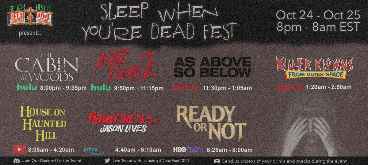 Breakdown_Pod's tweet photo. TONIGHT

Grab your coffee, your headphones and your teddy bear. This is gonna be one spooky night. 

8pm to 8am. TONIGHT!

Discord Link Here: https://t.co/gcszIkKCzo

Come join us for our 12 hour long horror marathon in just a few hours.  #DeadFest2020 https://t.co/2HSxxutXUB