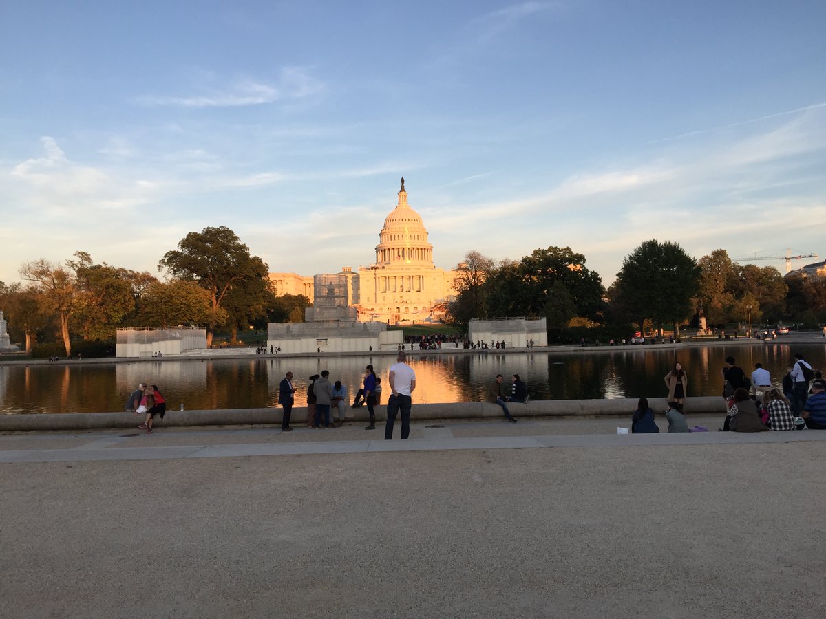 The Capitol reflecting pool and the monument to Ulysses S. Grant. I was struck by the number of people of all different races that were enjoying the end of day in front of the Capitol.There were no signs, no one protesting, no anger on display.