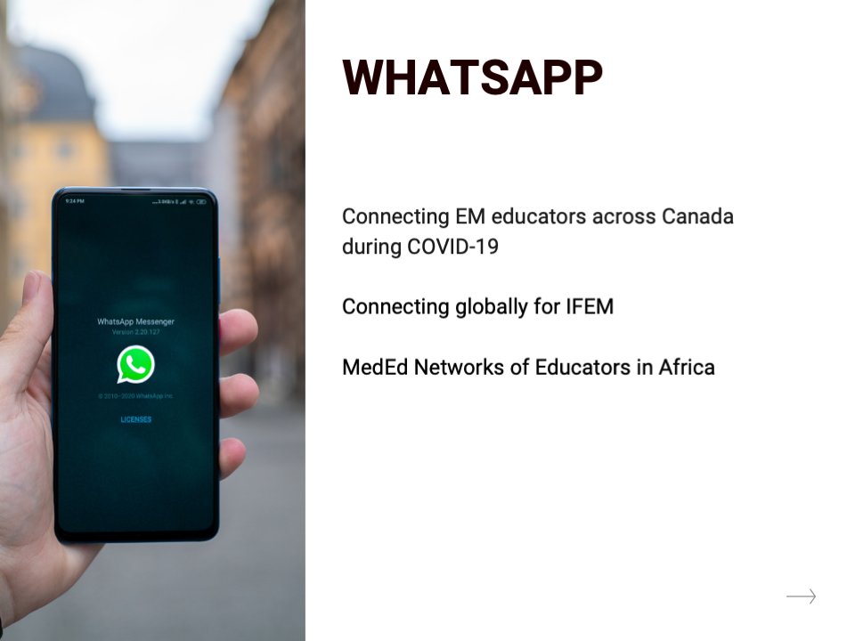 We also must connect virtual communities of practice to build capacity WITHIN our groups.Examples: @IFEM2WhatsApp @MacEmerg faculty using to connect with others across country (e.g.  @CAEP_Docs) @ALiEMFac( http://aliem.com/faculty-incubator) #MedTwitter Read:  https://jgme.org/doi/pdf/10.4300/JGME-D-18-01093.1