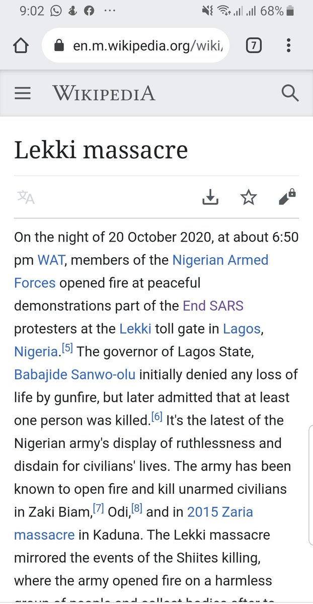 iSlimfit's tweet photo. #LekkiMassaccre and #Endsars on Wikipedia. https://t.co/ByWA4qnPYq