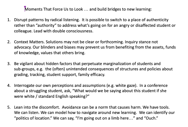 ProfesoraEspana's tweet photo. I need some time to process some great questions from @AmyTondreau and Laurie Rabinowitz's workshop as well as the questions shared by Dr. Emily White and Cathleen Wiggins on anti-racist reflective practice. #LanguageSeries2020 31/ https://t.co/jhX4uSBzOo