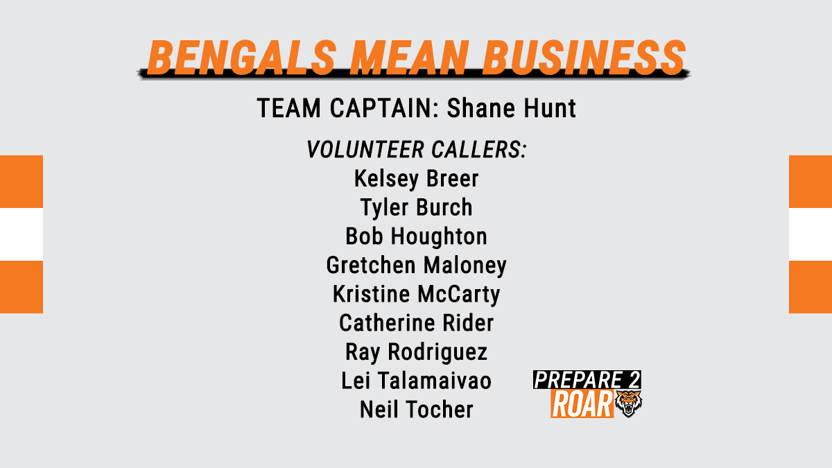 HelpUsRoar's tweet image. BENGALS MEAN BUSINESS: Thank you for helping the Bengals #Prepare2ROAR!