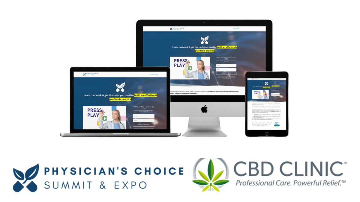 CBDClinic's tweet photo. Join us for the Physician’s Choice Summit &amp; Expo!
⁣
Director of Education, Dr. Jen Palmer, ND, &amp; Chiropractor, Dr. Carly Hudson, will present a webinar about real case studies of CBD CLINIC products, the endocannabinoid system &amp; more.  ⁣
 ⁣
Watch now: https://t.co/6BLzXVJAc3 https://t.co/wLOaEFbxuV