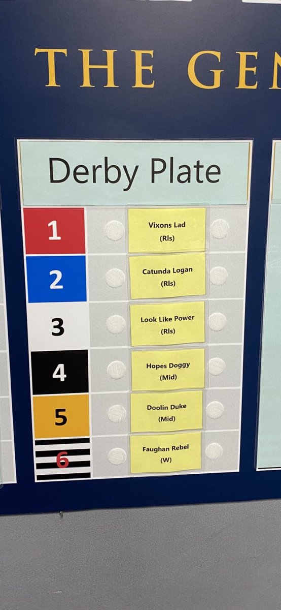 Simpa09's tweet photo. Drawn Trap 3 for the final. Ran well from there before. Win, lose or draw....he’s done us so proud! Well done Brucie getting this far #TeamFenwick #LookLikePower #GreyhoundDerby2020 https://t.co/083NU7T4Pe