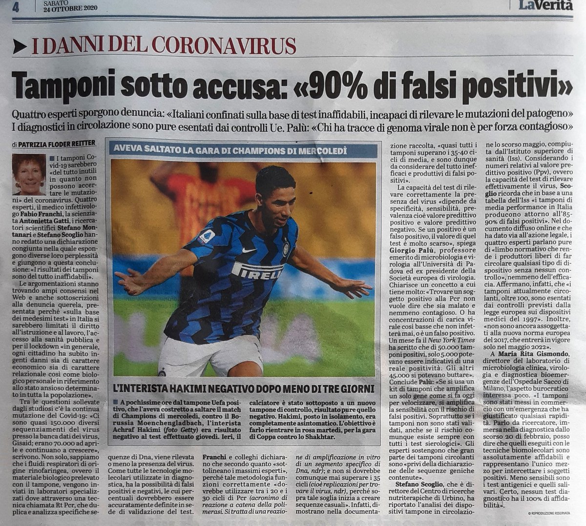 Bluefidel47's tweet photo. Accidenti mi sono sbagliato del 9%
Io avevo sempre dichiarato il 99%.

In parole povere il risultato è  a discrezione degli esecutori dei test in base agli ordini ricevuti.
Oppure tirare la moneta in aria.
È impossibile in quel brodo sapere di cosa uno sarebbe positivo. Follie https://t.co/AMowNON4PU