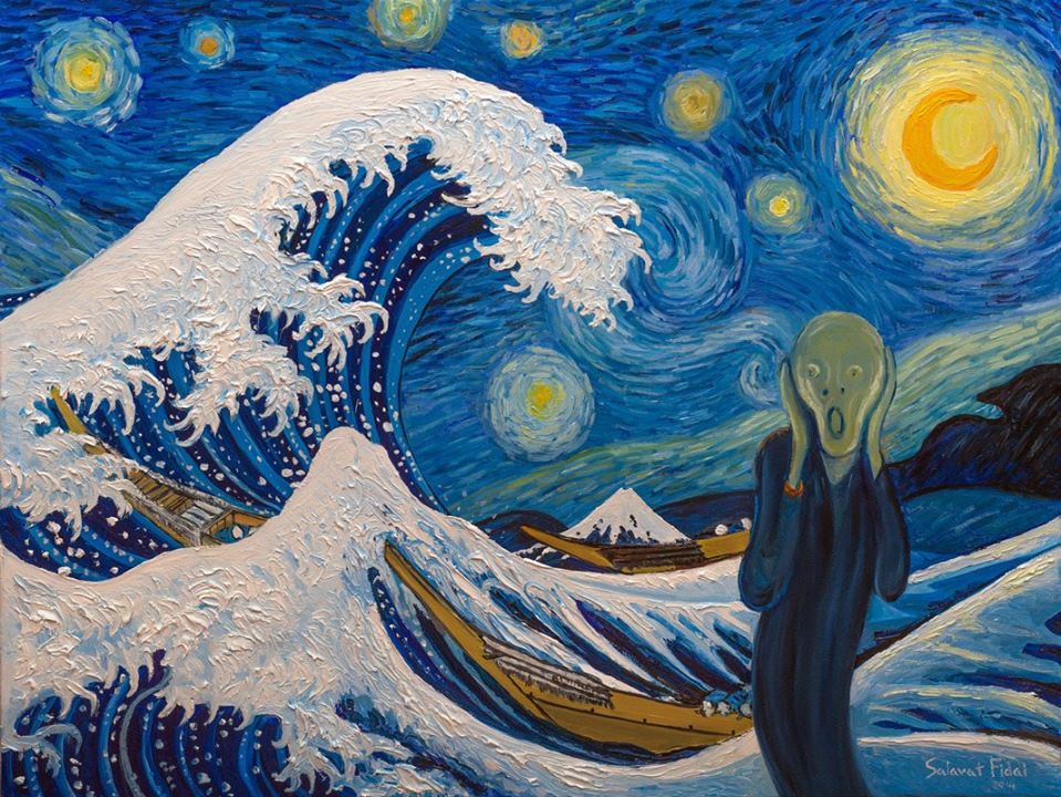 ornikkar's tweet photo. "L'inquiétante seconde vague" (Quand Hokusai rencontre Munch qui rencontre Van Gogh). https://t.co/Ke33K2gmss