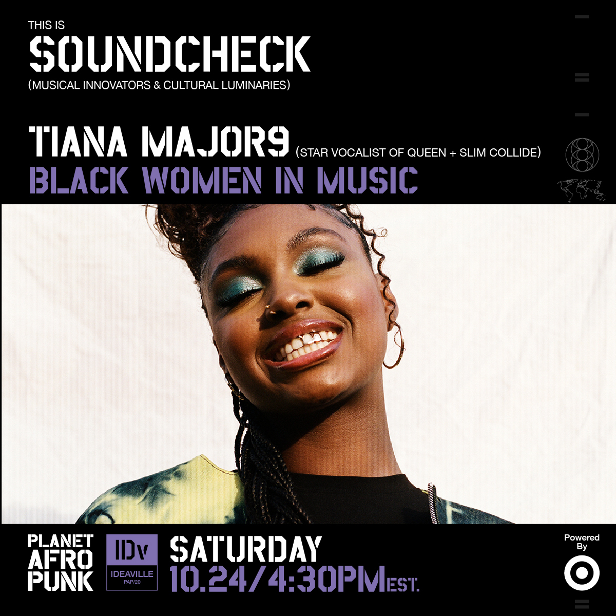 afropunk's tweet photo. Our music interview series returns. Filmed at the festival, in-studio, or in cyber space, we have time to talk about music, identity and inspiration. Our host @ivieani chats with @TianaMajor9 about Black Women in Music #PlanetAFROPUNK #IDEAVILLE #BlackBeyondMeasure @Target https://t.co/GzxlorBrwB