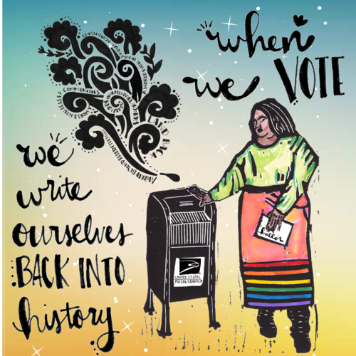 cejapower's tweet photo. 📣Happy #VoteEarlyDay! 📣

We know that voting is only a first step. But this #2020Election, BIPOC communities have the chance to raise our voices and our votes for racial, environmental, and social justice. 

Find a vote center: https://t.co/03FTIEcLgc
Art by Eileen Jimenez 🎨 https://t.co/hpU4aE1Ajp