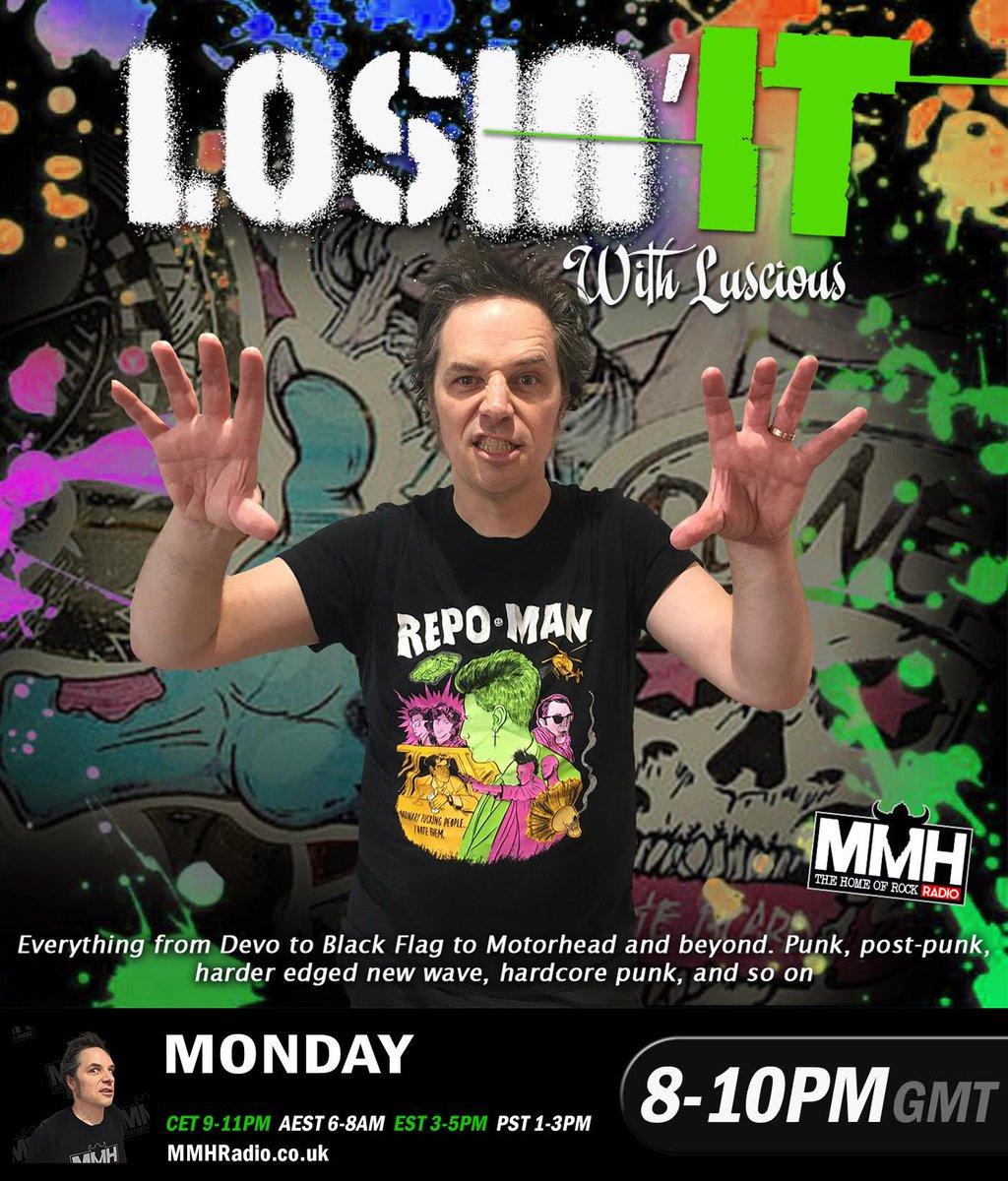 Monday's LOSIN' IT WITH LUSCIOUS features part ONE of my epic interview with #JelloBiafra <a href="/AltTentacles/">ALTERNATIVE TENTACLES RECORDS</a> plus brand new tunes from <a href="/thedamned/">The Damned</a> #ClassicsOfLove <a href="/Dirty_Johnsons/">Pussycat and the Dirty Johnsons</a> #PISSER and MUCH MUCH MORE! 

LOSIN' IT WITH LUSCIOUS Every Monday Noon Pacific/3pm Eastern/8pm UK/9pm EU
