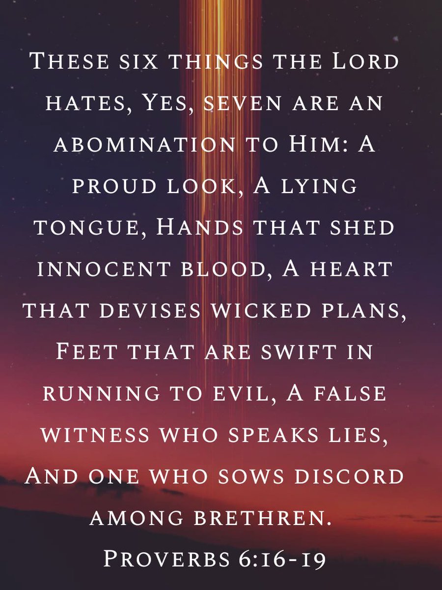 diaryofaNCG's tweet photo. These six things the Lord hates, Yes, seven are an abomination to Him: A proud look, A lying t…
https://t.co/0igueI6tvg https://t.co/z7I7AS6y1G