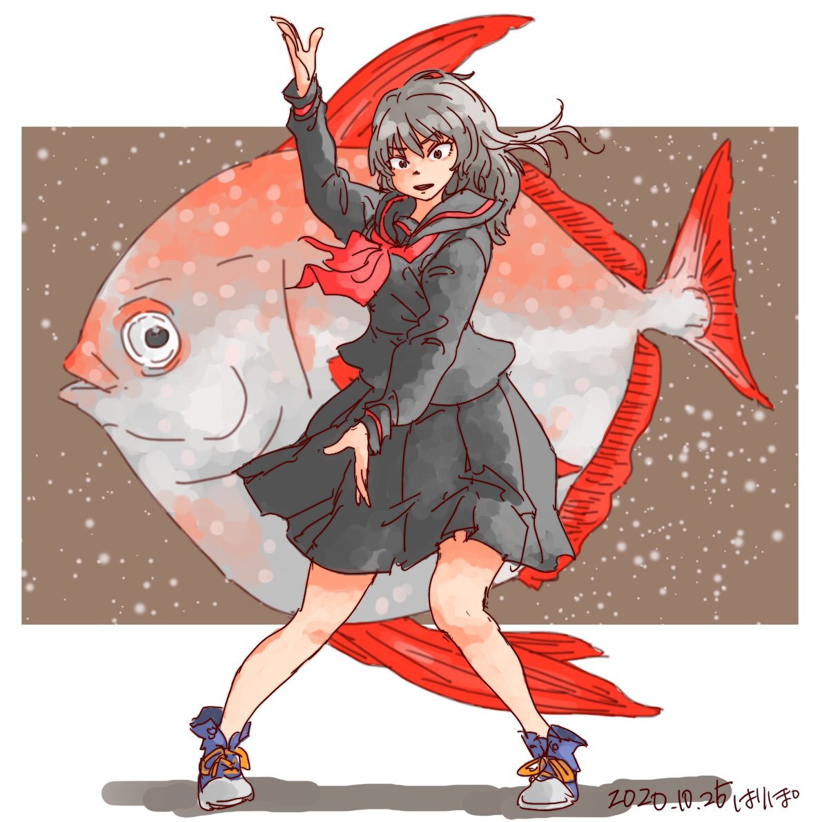 お魚拳法シリーズ W 以前 マンボウの構え を描いてくださった 工 ハリー ターボ42のイラスト お魚拳法シリーズ W 以前 マンボウの構え を描いてくださった 工 ハリー ターボ42のイラスト