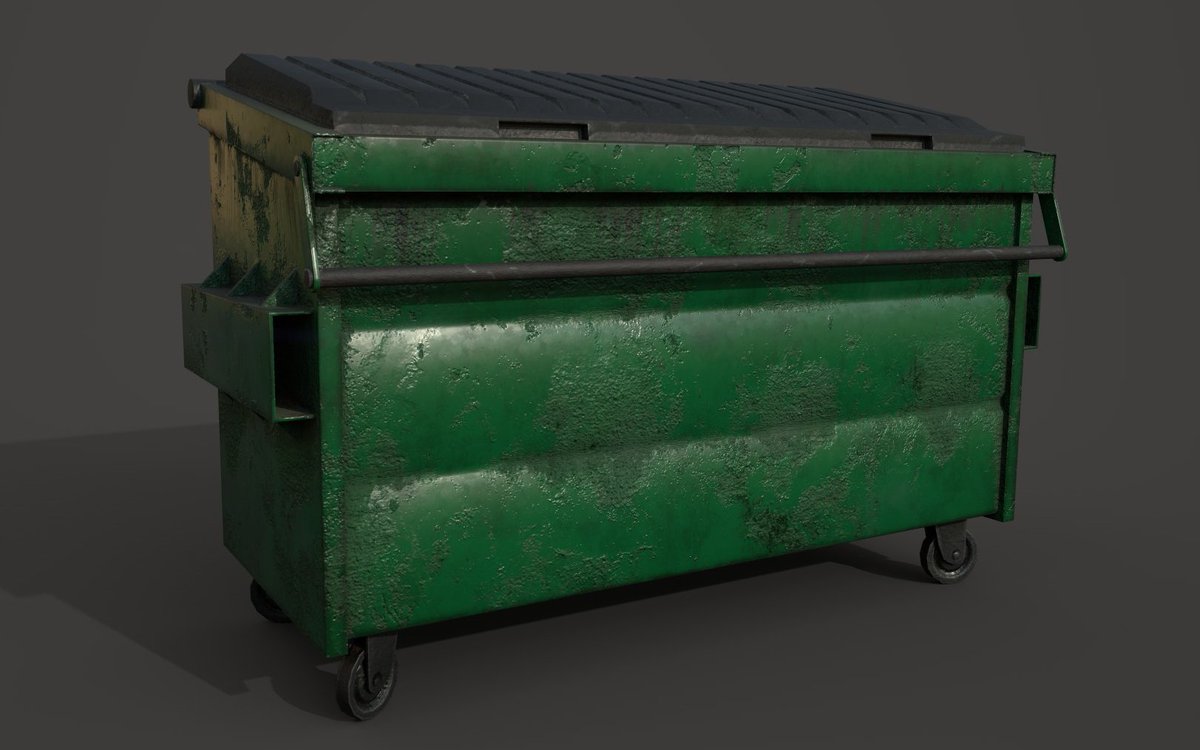 peterjames3d's tweet image. Taken from same project as the forklift, not bad for a bin. #b3d #3dmodeling #gamedev #indiedev