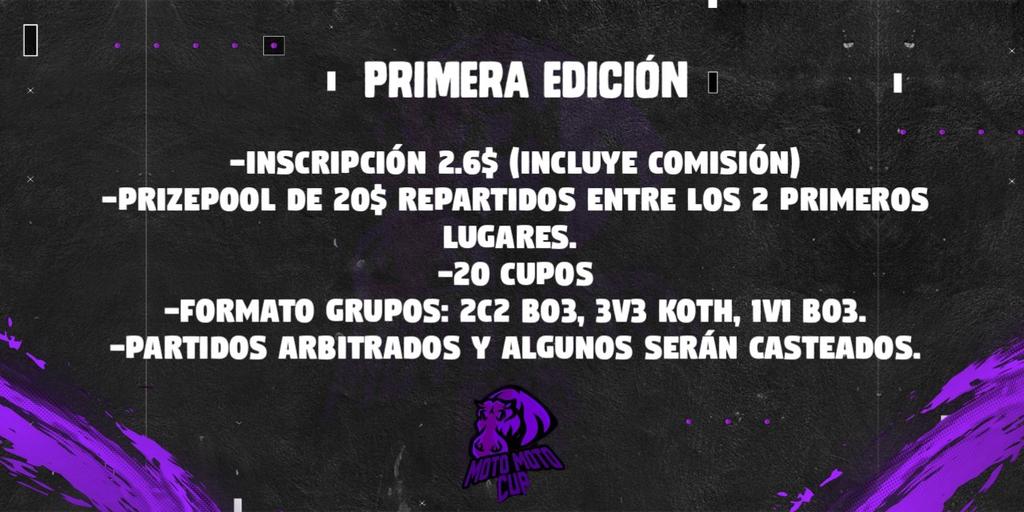 #CR| 🦛Presentamos nuestra primera edición de paga🔥 Info en la siguiente imagen, consultas al DM🦛👀
#CupMoto
Diseño por <a href="/Alerickdesigns/">Alerick</a> 👀🔥