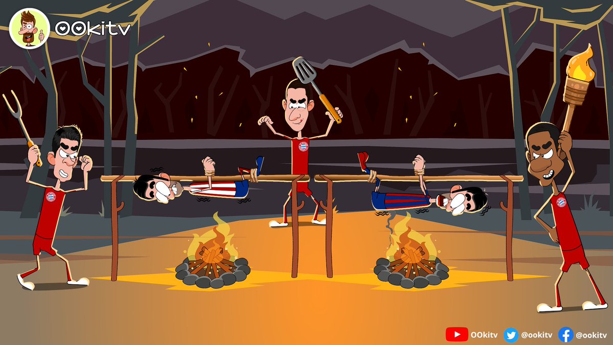 The champion league campfire where Suarez doesn't want to remember, those Bayern Munich kids were so mean!!! 😖 #suarez #comic #cartoon #soccer #BarcelonaFC #AtleticoMadrid