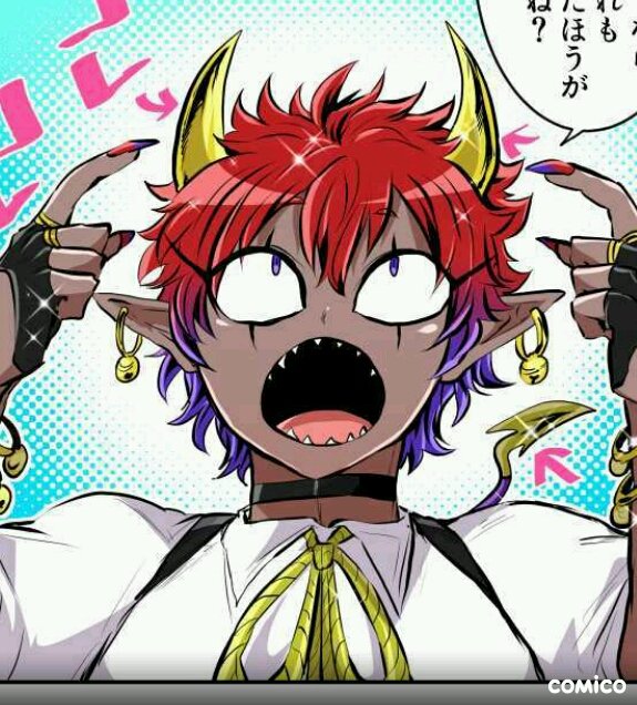 // MAJOR NANBAKA SPOILERS !!........when you look at oni jun's design, your mind wanders to manji due to the many similarities that u notice btwn themthe yellow horn, two color gradient hair, purple eyes, pointy ears????? honestly, its a comparison begging to be made