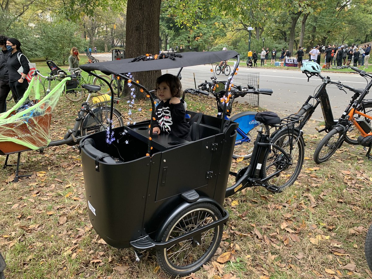 We had kids and parents in costumes. An electric Haul-a-Day, a classic wooden  @bakfietsnl ... 2/