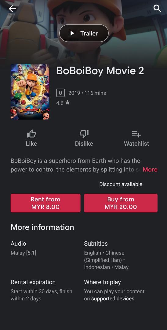 Lee Yee On Twitter Boboiboy Movie 2 At Google Play Movies Top Selling Movies 4 8 Star Rating Boboiboy Boboiboymovie2 Bbbm2 Https T Co Ue6oy1pwqi Twitter