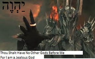 Can you guess who Sauron is? Y H W H ...AND In the Black Speech of Mordor this is SPELL-ed יהוה Thanks for reading.