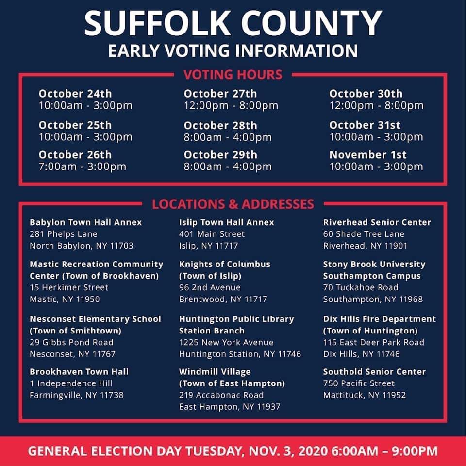 CommishLaLota's tweet photo. BIG turnout for Day 1 of #EarlyVoting ... 9,617 Suffolk voters cast a ballot today.  Some were even camped out three hours before polls opened.  Back at it at 10am tomorrow! https://t.co/5z6FcQaguM