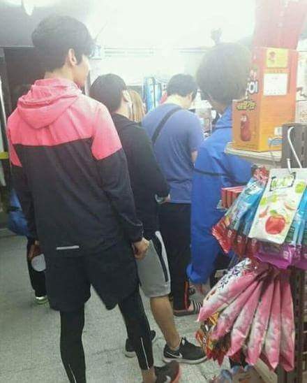 13) in june of 2015, cm and minseok were spotted in a convenience store near the han river. it looked like they exercised together