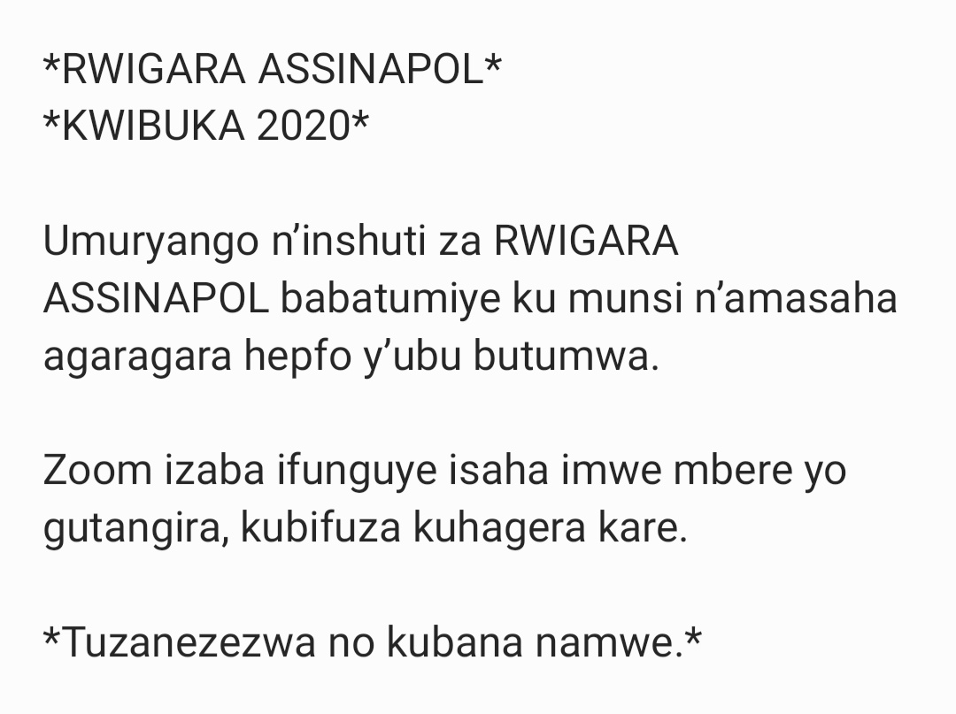 rwigara_justice's tweet photo. Join #Rwigara Memorial on Zoom.

DATE: 

Sunday 25 Oct 2020

TIME:

- 10:00 am LA/Pacific

- 1:00 pm NY/DC/Ontario

- 6:00 pm / 18:00 Brussels

- 7:00 pm / 19:00 Kigali

https://t.co/v1LoCtQvhj

Meeting ID: 853 3134 0990

Passcode: 050719 https://t.co/0oI7LWwQUB
