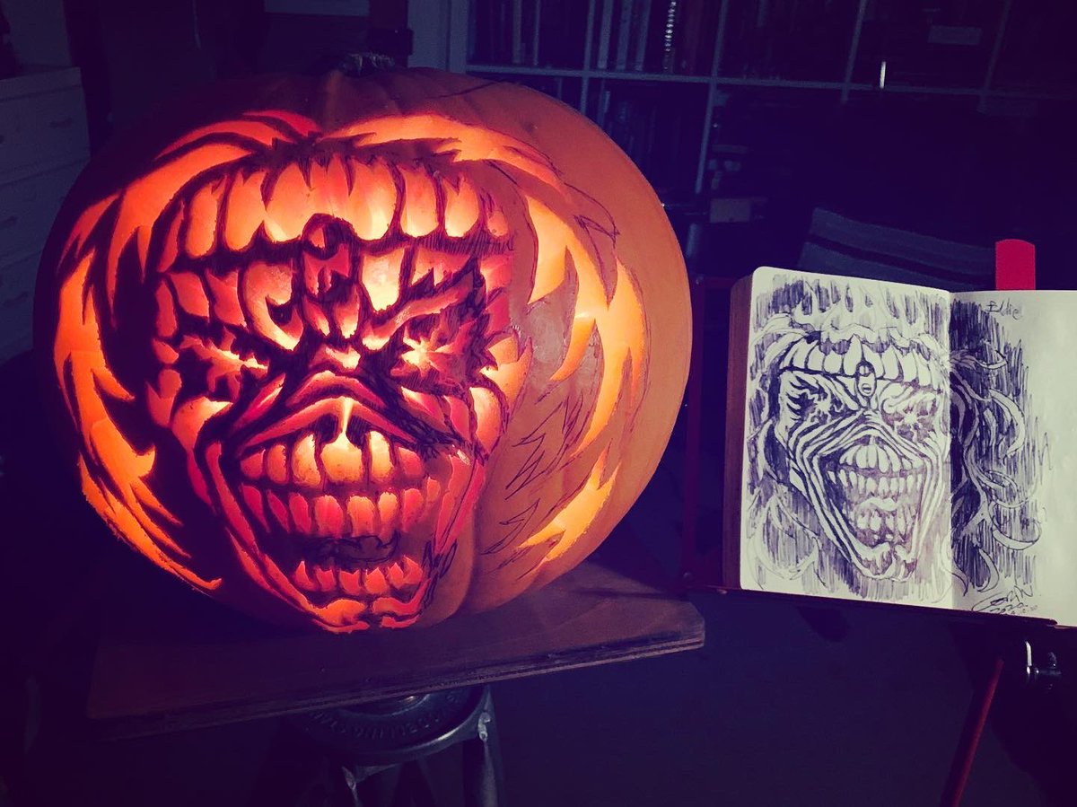A closer look at my ‘Ed’less Horseman’ Eddie for @ironmaiden and the #LegacyOfTheBeast Game...
#HallowedBeThyPumpkin
