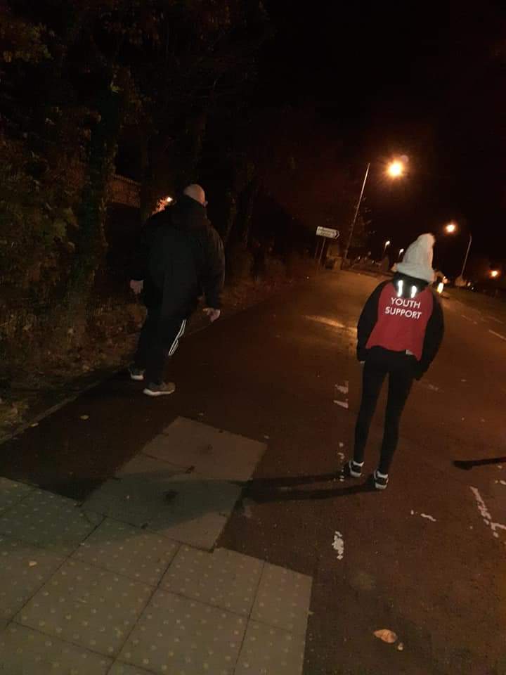 Youth staff from <a href="/AreaTower/">S.T.A.R.T  programme @ Long Tower Youth club</a> <a href="/OurStreets4/">Our Streets</a> and Shantallow Youth Club, premoting safety and stability though the delivery of street work as part of the Bespoke Youth Work approch. <a href="/eayouthservice/">EA Youth Service</a> <a href="/YouthWorkAll/">Youth Work Alliance</a>